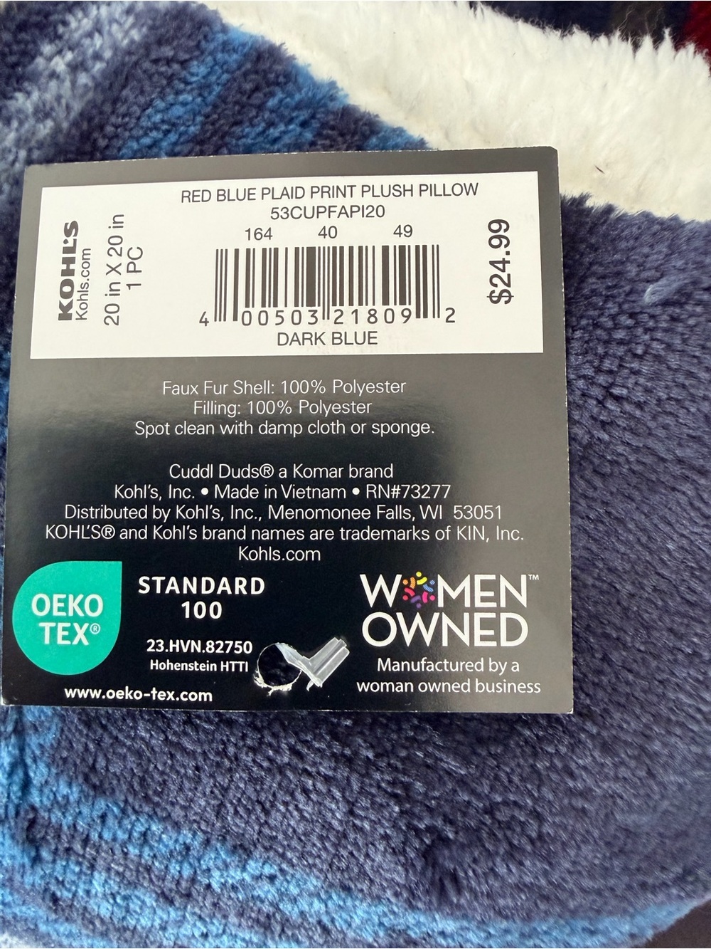 3 Cuddl Duds Plaid Print Plush Throw Pillow. 20”x20”. Multicolor. New with Tags - Picture 16 of 16